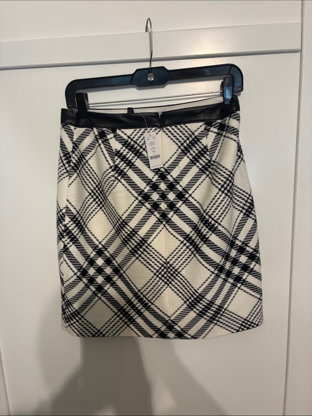 White House Black Market Black and White Plaid Mini Skirt